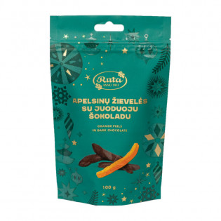 Apelsinų žievelės su juoduoju šokoladu (55 proc.) Apelsinų žievelės su juoduoju šokoladu (55 proc.)