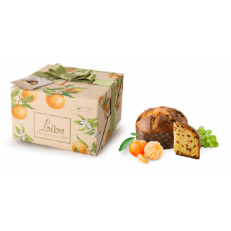 Itališkas Loison Panettone pyragas FRUTTA e FIORI MANDARINO su razinomis ir vėlyvojo derliaus Ciaculli mandarinais