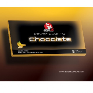 „Power Sports Chocolate“ Bananų skonio juodojo šokolado plytelė 