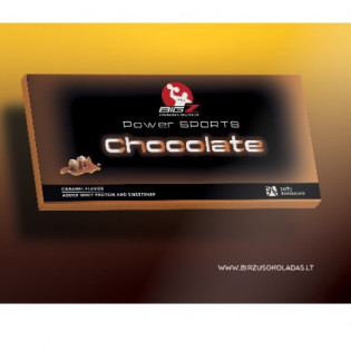 „Power Sports Chocolate“ Karamelės skonio juodojo šokolado plytelė 